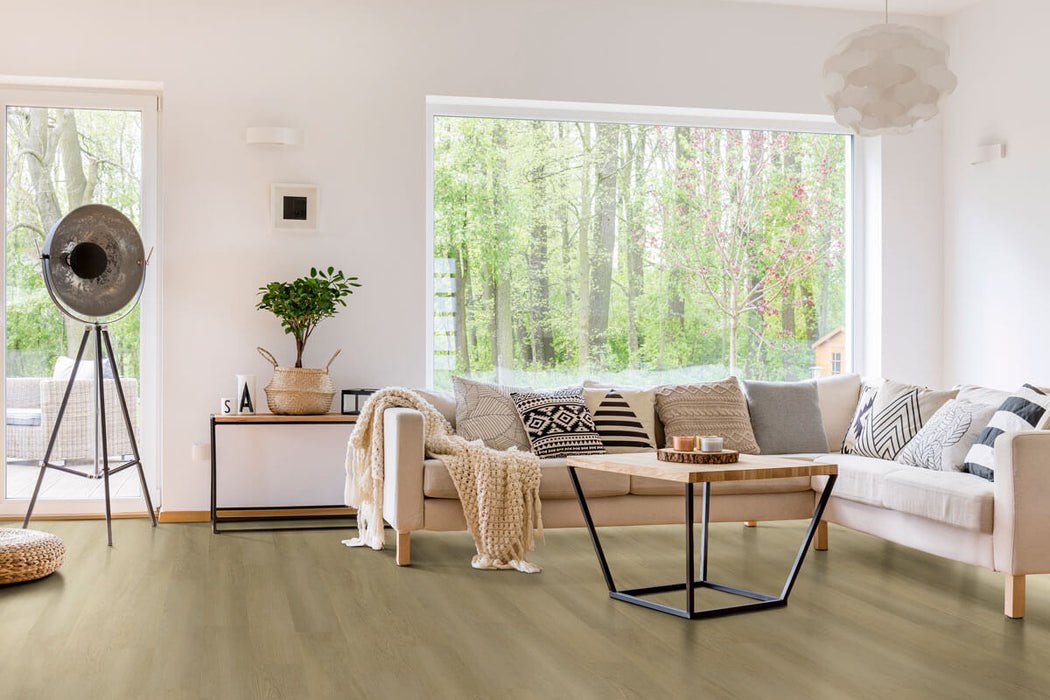 MSI Ashton 2.0 LVP Flooring Benton Blonde in living room